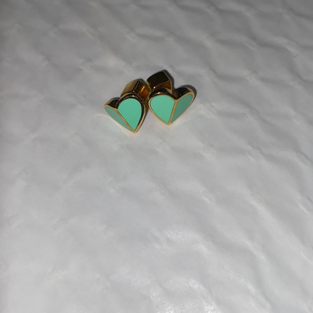 Kate Spade teal heart stud earrings